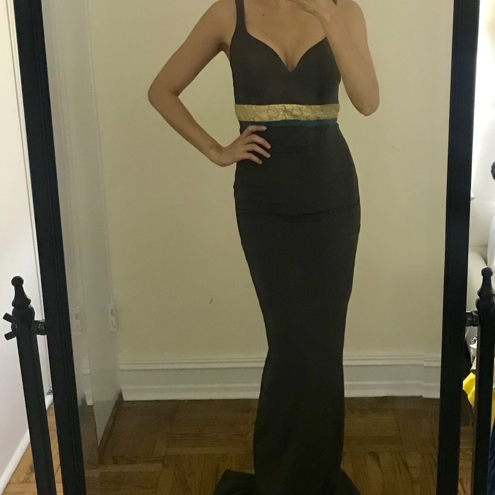 Nicole Miller Dark Brown Evening Gown Size 0